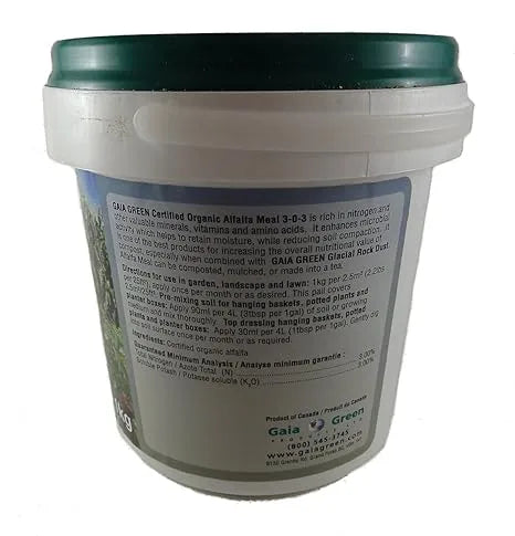Organic Fertilizer - Gaia Green Alfalfa Meal 3-0-3, 1kg Natural Growth Stimulant & Plant Food for Gardens