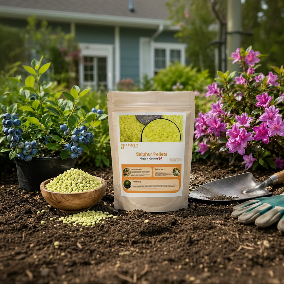 pH Adjusters- J PLUS T Garden Sulphur Pellets 99.9%, 1LB Premium pH Lowering Agent for Acid-Loving Plants