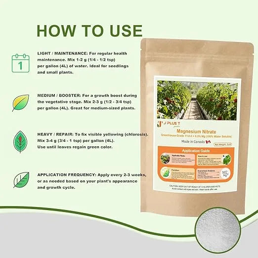 Water Soluble Fertilizer - J PLUS T Magnesium Nitrate 11-0-0, 5LB | Premium Plant Food for Lush Green Foliage