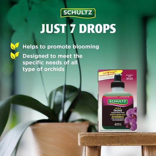 Liquid Fertilizer - Schultz Orchid Plant Food 15-5-5 | High Nitrogen Feed for Epiphytes & Tropicals