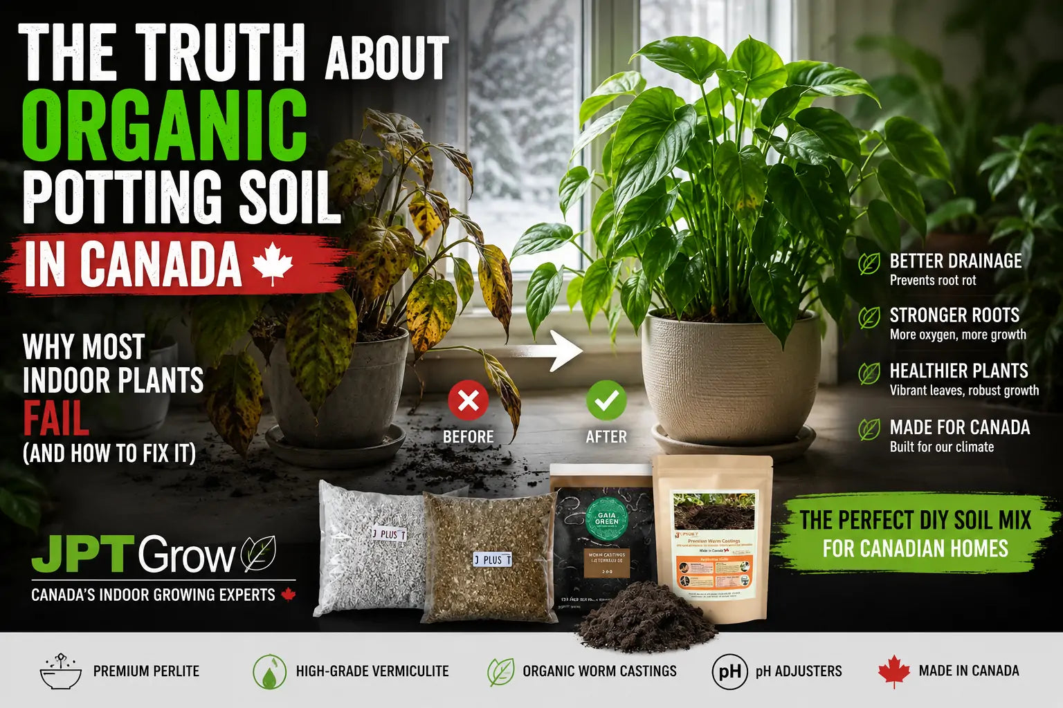 The Truth About Organic Potting Soil in Canada: Why Most Indoor Plants Fail (And How to Fix It)