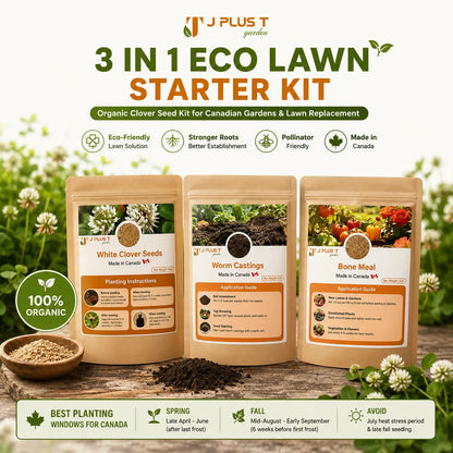 Clover Lawn Seed - Ultimate Eco-Lawn Starter Kit | Seeds, Worm Castings & Vermiculite Bundle for Beginners