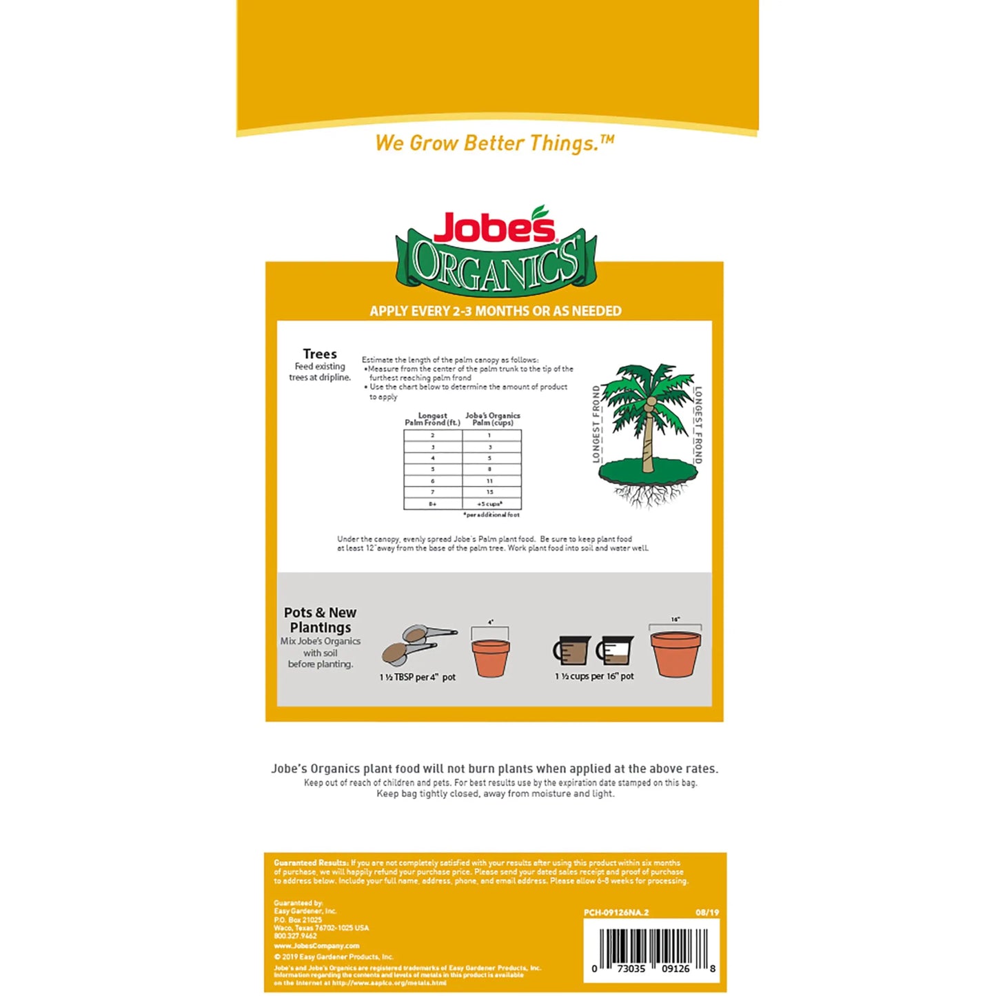 Organic Fertilizer - Jobe's Fruit & Citrus 3-5-5 Granular, 4LB | Biozome Plant Food for Fruit Trees