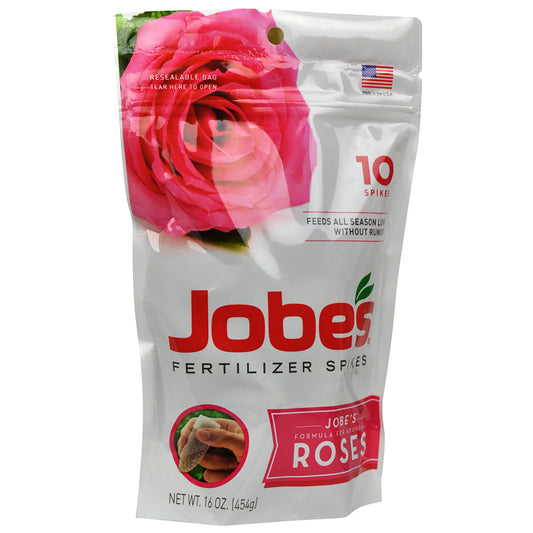 Rose Food - Jobe's Fertilizer Spikes 9-12-9, 10 Pack | Slow Release Plant Food for Beautiful Blooms