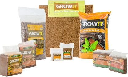 Coco Coir for Plants - Grow!T Compressed Mix Brick Set of 3 Premium Soilless Medium for Indoor Gardens