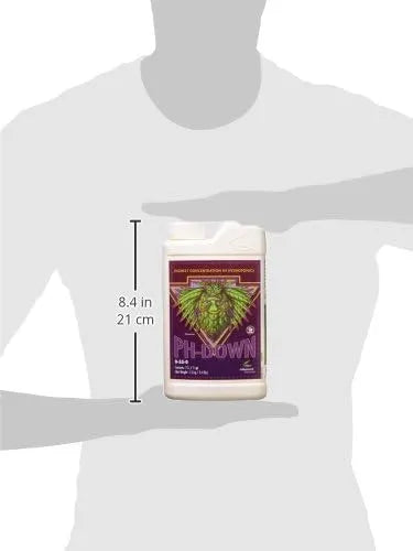 Liquid Fertilizer - Advanced Nutrients pH-Down, 1L Premium Acidic Solution for Hydroponic Reservoirs