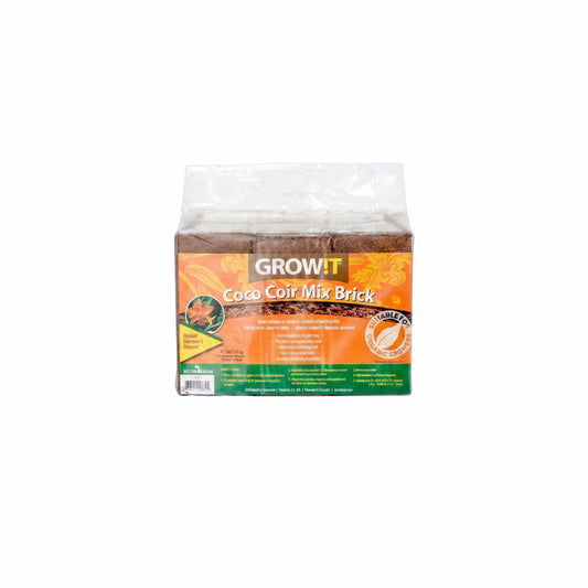Coco Coir for Plants - Grow!T Compressed Mix Brick Set of 3 Premium Soilless Medium for Indoor Gardens