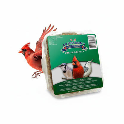 Wild Bird Food - Armstrong Birder's Choice Suet Cake, 320g | Premium High-Fat Feeder Cake