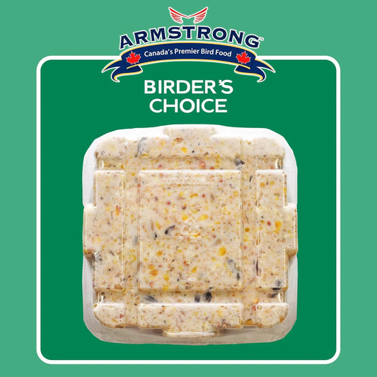 Wild Bird Food - Armstrong Birder's Choice Suet Cake, 320g | Premium High-Fat Feeder Cake