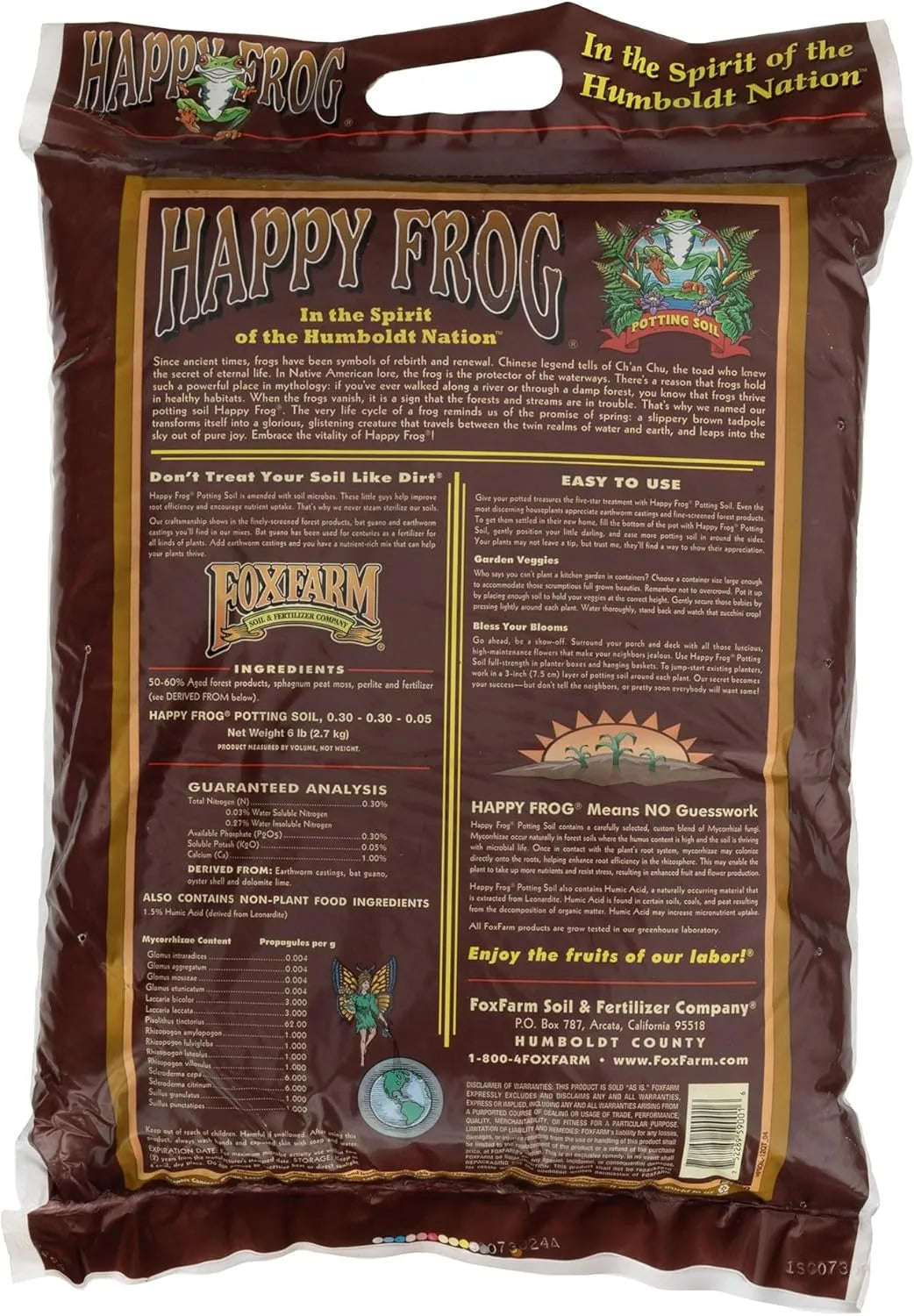 FoxFarm Happy Frog Potting Soil, 12qt Bag | Organic Indoor Potting Mix for Houseplants