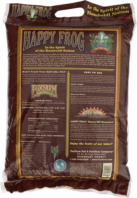 FoxFarm Happy Frog Potting Soil, 12qt Bag | Organic Indoor Potting Mix for Houseplants