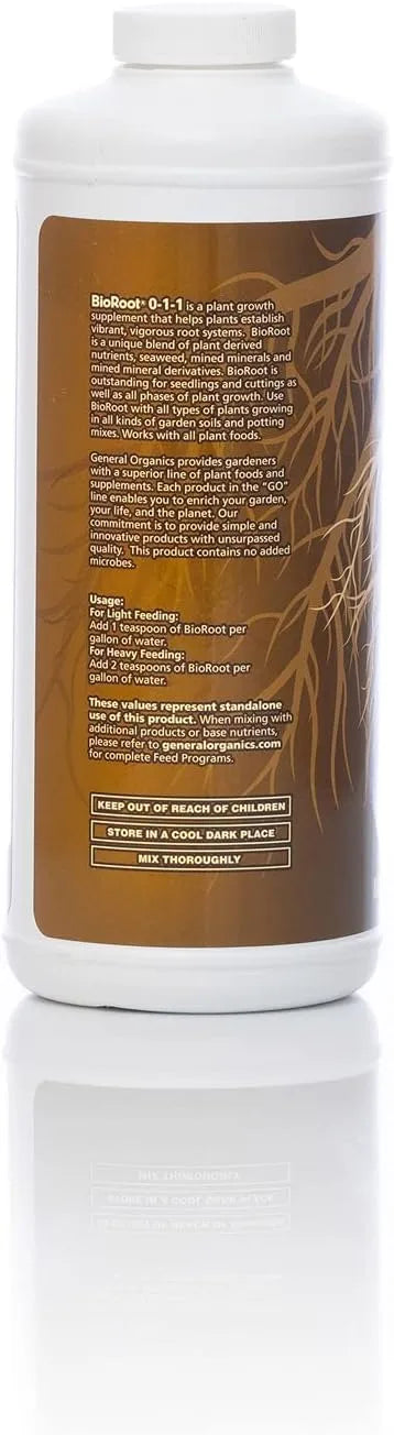 Organic Liquid Fertilizer - General Hydroponics BioRoot Natural Root Booster & Plant Food for Seedlings & Clones