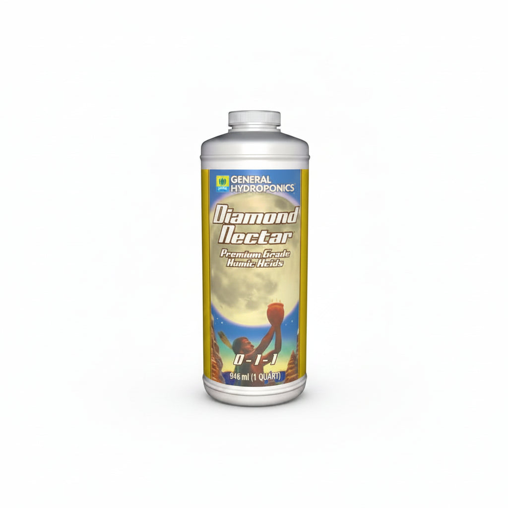 Liquid Fertilizer - General Hydroponics Diamond Nectar, 1qt Premium Humic Acid Plant Food for Fast Absorption