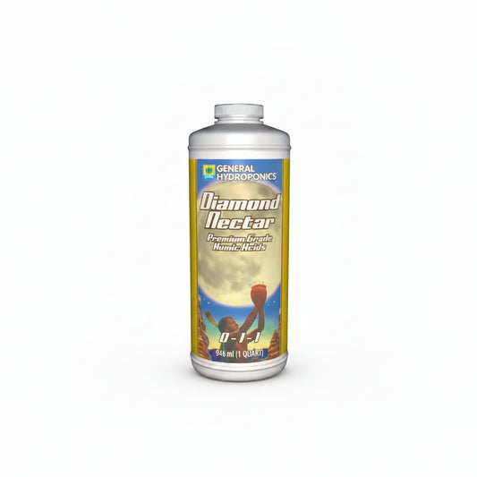 Liquid Fertilizer - General Hydroponics Diamond Nectar, 1qt Premium Humic Acid Plant Food for Fast Absorption