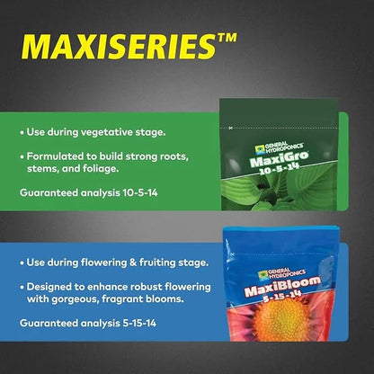 Hydroponic Fertilizer - General Hydroponics MaxiBloom, 2.2LB Water Soluble Nutrient for Heavy Blooms & Fruit Sets