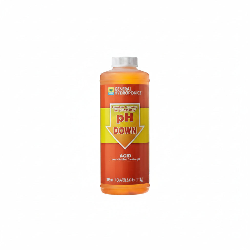 Hydroponic Nutrients - General Hydroponics pH Down Liquid, 1L Essential Acidifier for Indoor Gardens