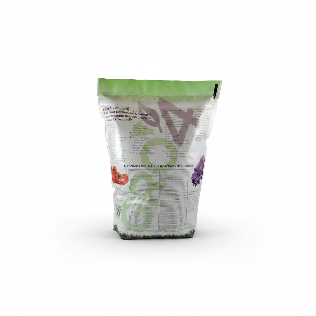 Earthworm castings - Gro4 Organics Premium Vermicompost, 5L | Natural Fertilizer for Houseplants & Vegetables