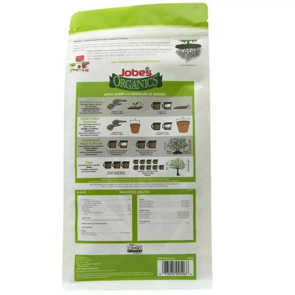Organic Fertilizer - Jobe's Organics All Purpose Granular4-4-4, 1.5LB | OMRI Listed Plant Food for Gardens