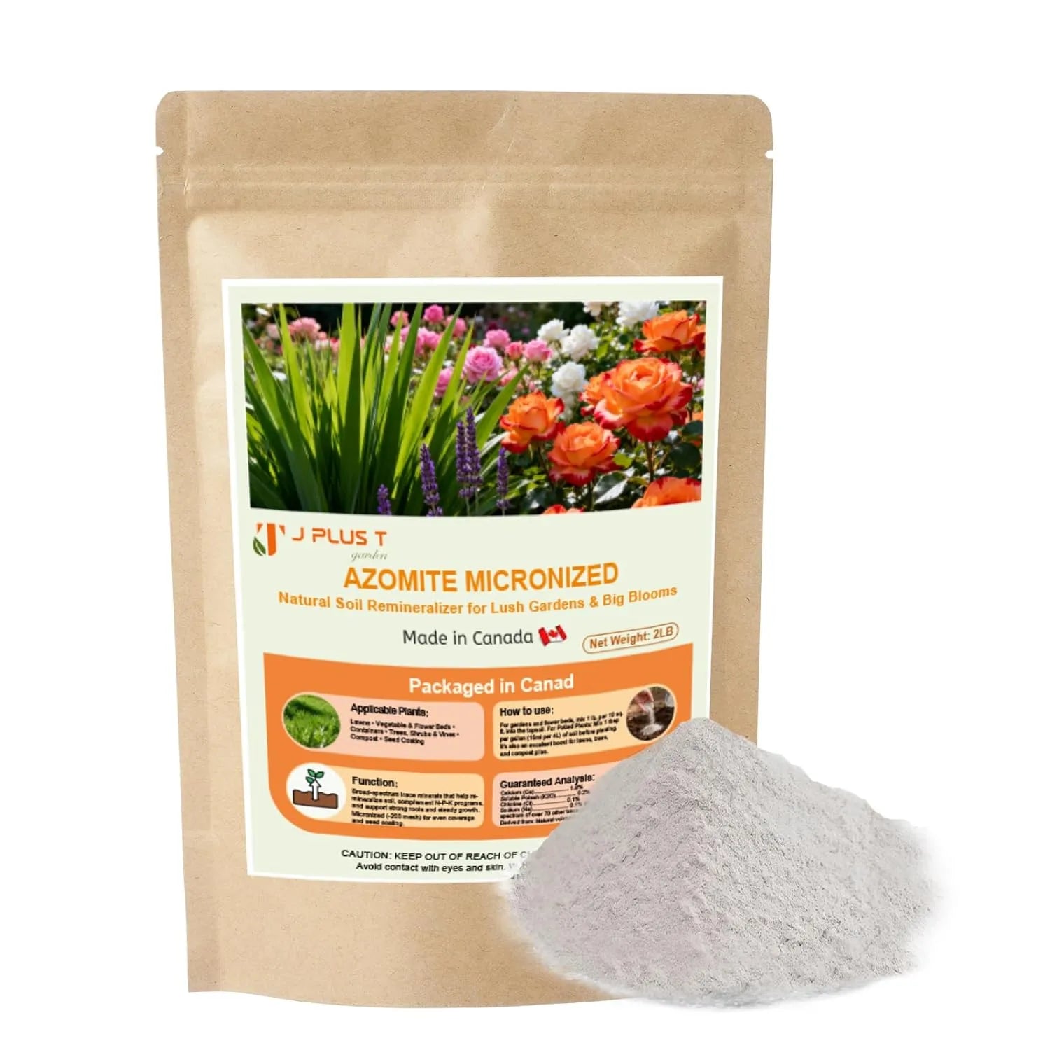Azomite - J PLUS T Micronized Mineral Soil Conditioner, 5LB | Trace Element Amendment for Vegetable Yields