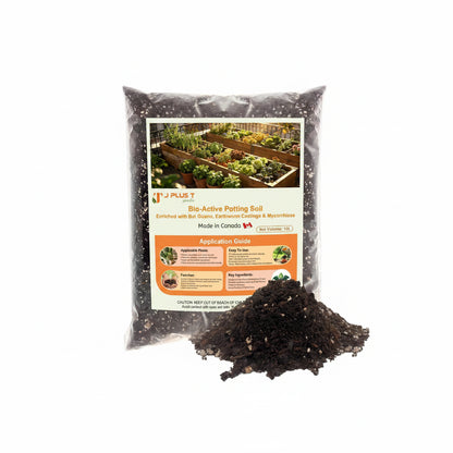 J PLUS T Bio-Active Potting Soil, 10L Bag | Living Organic Mix for Indoor Plants & Containers