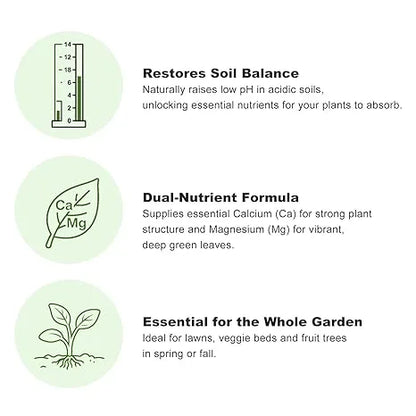 Dolomite Lime - J PLUS T Pelletized Soil Conditioner, 5LB Natural Calcium & Magnesium Amendment for Gardens