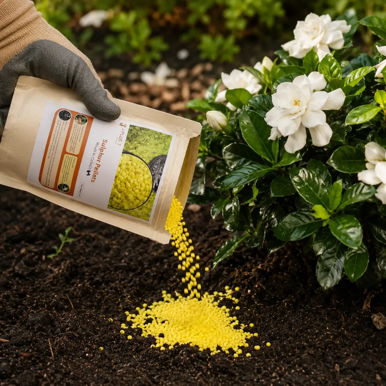 Soil Amendments - J PLUS T Garden Sulphur Pellets 99.9%, 1LB Premium pH Lowering Agent for Acid-Loving Plants