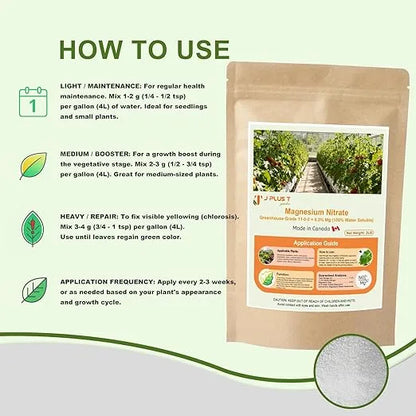 Water Soluble Fertilizer - J PLUS T Magnesium Nitrate 11-0-0, 5LB | Premium Plant Food for Lush Green Foliage