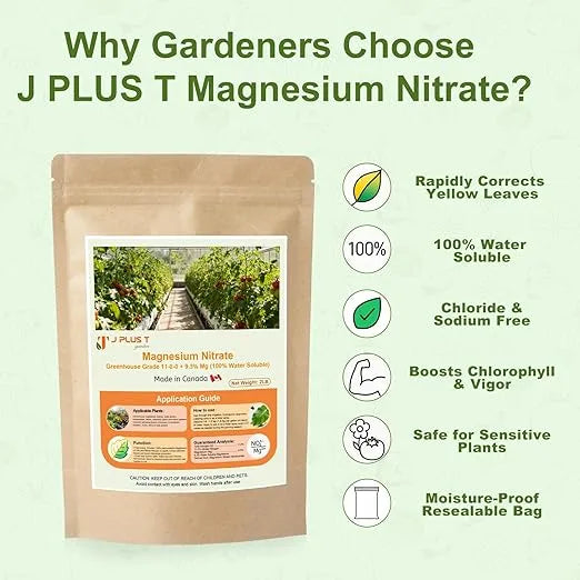 Water Soluble Fertilizer - J PLUS T Magnesium Nitrate 11-0-0, 5LB | Premium Plant Food for Lush Green Foliage