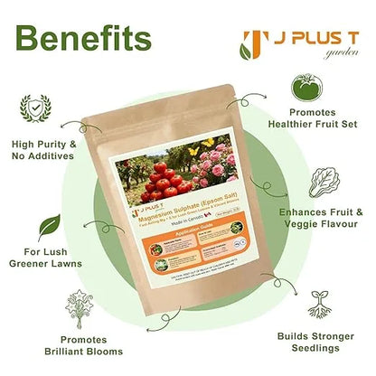 Soil Amendments - J PLUS T Magnesium Sulphate Epsom Salt, 5LB | Essential Plant Food for Green Foliage