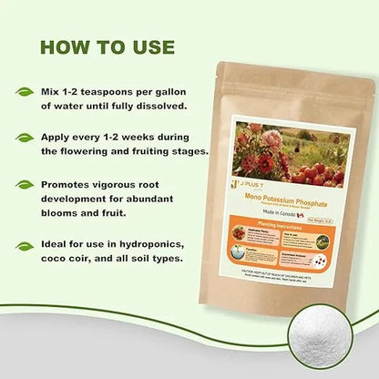 Water Soluble Fertilizer - J PLUS T Mono Potassium Phosphate 0-52-34, 5LB | High Yield Plant Food