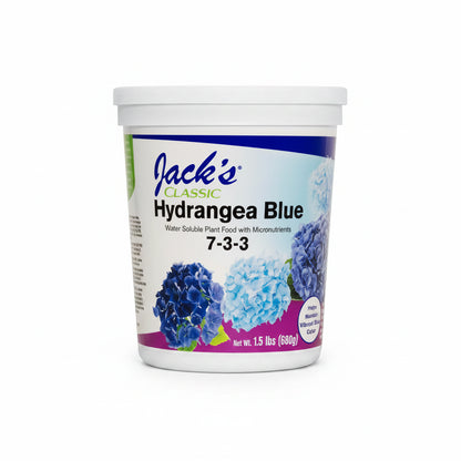 Fertilizer for Plants - Jack's Classic Hydrangea 7-3-3, 1.5lb | Acidic Plant Food for Blue Blooms