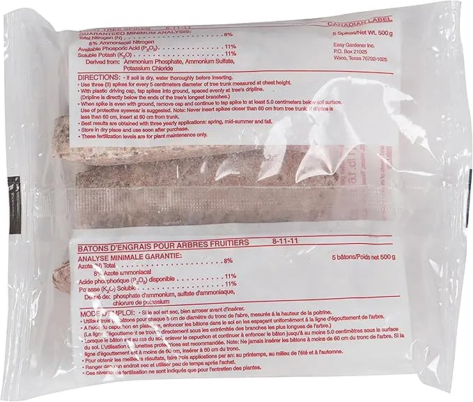 Fertilizer for Plants - Jobe's Fruit & Citrus Spikes 8-11-11, 9 Pack | Slow Release Tree Plant Food