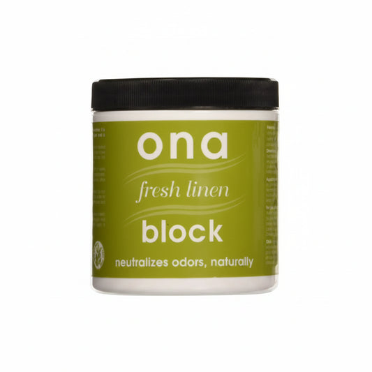 Odor Neutralizer - ONA Block Fresh Linen, 6oz | Compact Air Purifier for Closets & Grow Tents