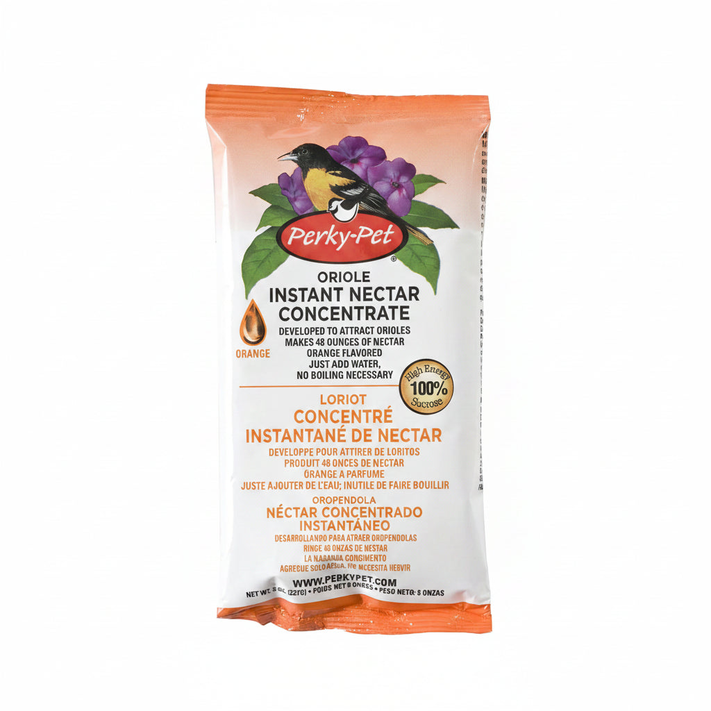 Oriole Nectar - Perky-Pet Instant Liquid Bird Food, 8oz | Premium Sugar Solution for Songbirds