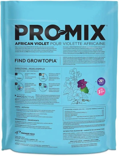 African Violet Soil - Pro-Mix Premium Light Blend, 5L Excellent Aeration Medium for Blooming Houseplants