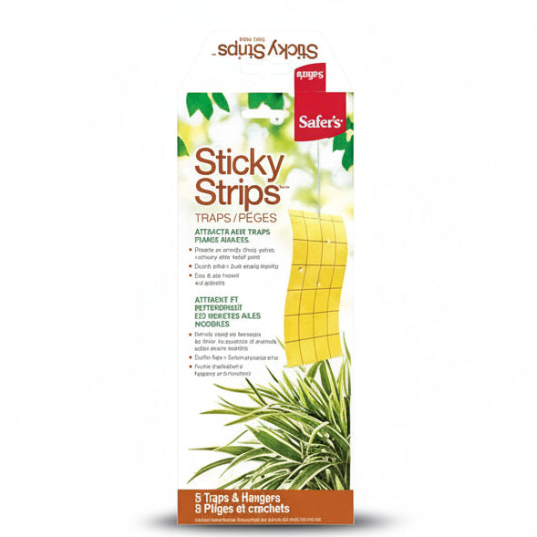 Yellow Sticky Traps - Safer's Sticky Strips, 5 Pack | Chemical-Free Control for Flying Insects