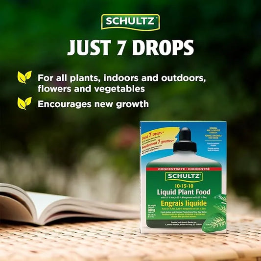 Liquid Fertilizer - Schultz All Purpose 10-15-10, 8oz | Easy Dropper Indoor Plant Food