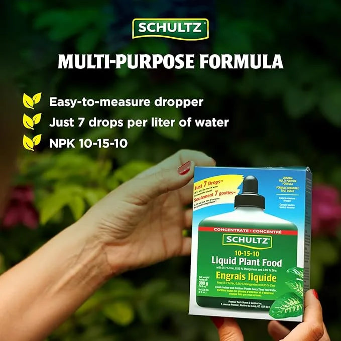 Liquid Fertilizer - Schultz All Purpose 10-15-10, 8oz | Easy Dropper Indoor Plant Food