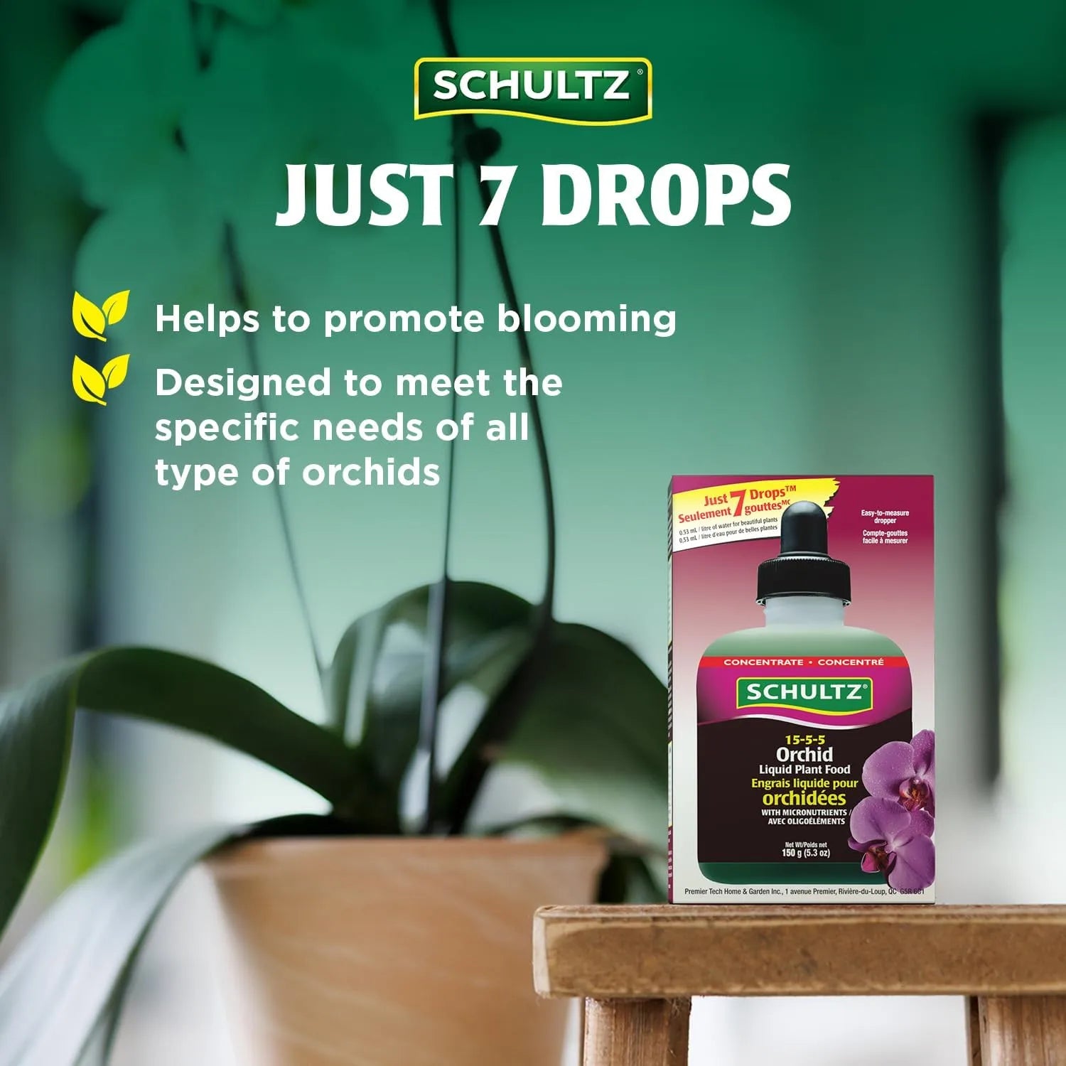 Liquid Fertilizer - Schultz Orchid Plant Food 15-5-5 | High Nitrogen Feed for Epiphytes & Tropicals