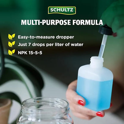 Liquid Fertilizer - Schultz Orchid Plant Food 15-5-5 | High Nitrogen Feed for Epiphytes & Tropicals