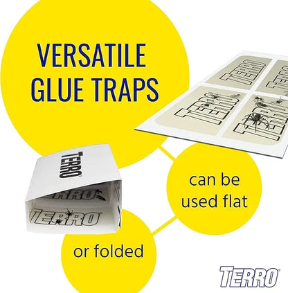 Spider & Insect Traps - TERRO Sticky Boards, 12 Pack (3 Boxes) | Chemical-Free Indoor Pest Control