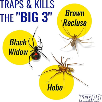 Spider & Insect Traps - TERRO Sticky Boards, 12 Pack (3 Boxes) | Chemical-Free Indoor Pest Control
