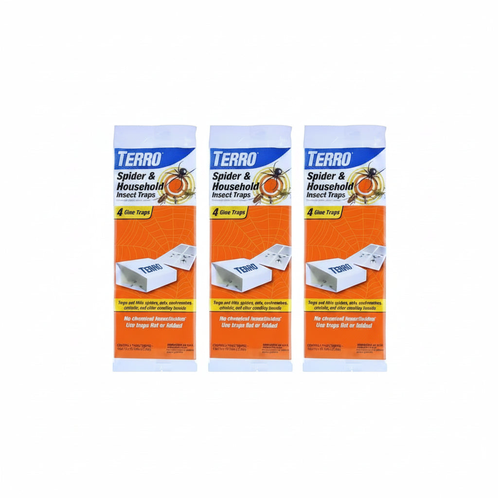 Spider & Insect Traps - TERRO Sticky Boards, 12 Pack (3 Boxes) | Chemical-Free Indoor Pest Control