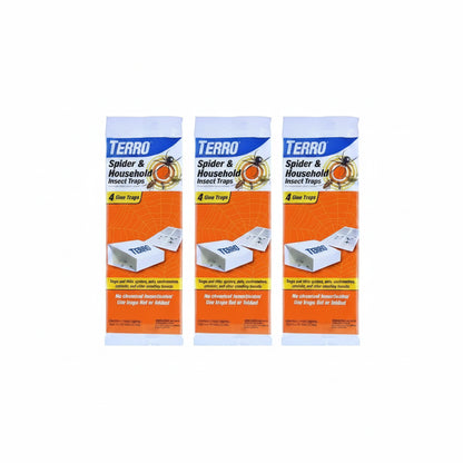 Spider & Insect Traps - TERRO Sticky Boards, 12 Pack (3 Boxes) | Chemical-Free Indoor Pest Control