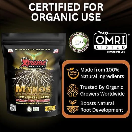 Mycorrhizae - Xtreme Gardening Mykos Inoculant, 1LB Endomycorrhizal Fungal Spores for Healthy Root Systems